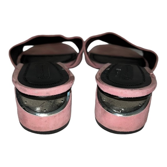 Alexander Wang Lou Pink Suede Slide Sandals - Picture 6 of 10